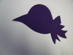 Hat / Sunbonnet Laser Cut Appliques (Size: with FUSIBLE - 5"W, Color: Purple , Direction: Facing left)