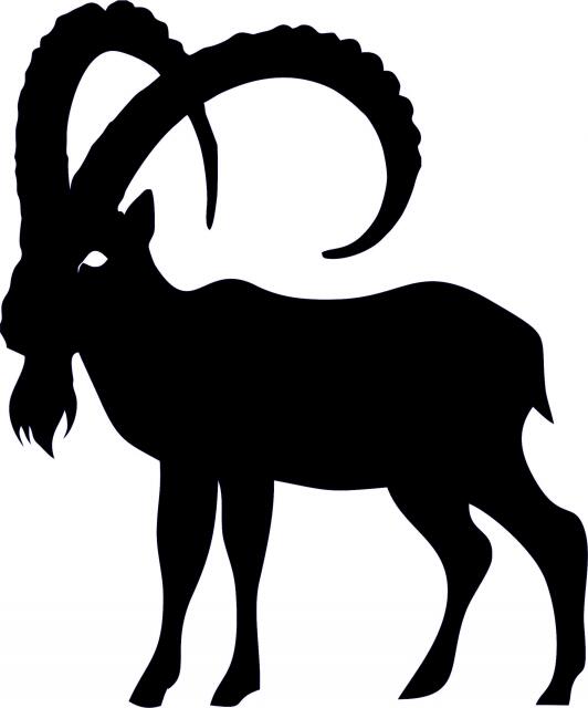Capricorn Silhouette Laser Cut Applique (Size: with FUSIBLE - 9"H, Direction: facing left)