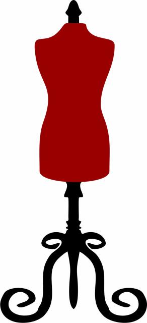 KIT - Dress Mannequin Appliques (Color: Burgundy, Price: KIT with FUSIBLE)