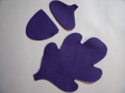 Acorn & Leaf Set Laser Cut Appliques (Size: 4"H, Color: Purple  )