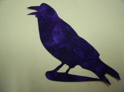 Crow/Raven Laser Cut Appliques (Size: 6"H, Color: Tonal - Purple, Direction: Facing left)