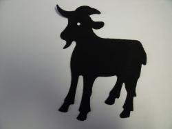 Goat laser Cut Appliques (Size: 4"H, Color: Black  , Direction: Facing right)