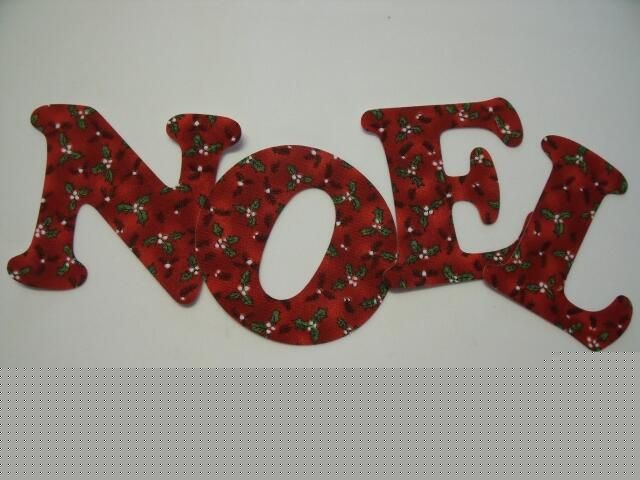 Christmas NOEL Letters Laser Cut Appliques (Size: 5"H, Color: Black Hearts & Ribbons)