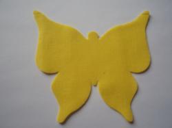 Butterfly Laser Cut Appliques (Size: with FUSIBLE - 4"W, Color: Yellow  )