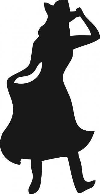 Cheyenne Dancing Silhouette Laser  Cut Appliques (Size: 8"H, Direction: facing right)