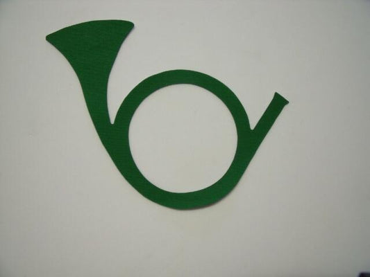 Christmas Horn Laser Cut Appliques (Size: 4"W, Color: Green, Direction: Facing right)