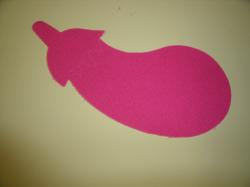 Eggplant/Squash Laser Cut Appliques (Color: Hot Pink  , Size: 6"W, Direction: Facing left)