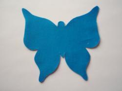 Butterfly Laser Cut Appliques (Size: with FUSIBLE - 6"W, Color: Blue  )
