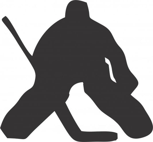 Hockey Goalie #2 Laser Cut Appliques (Size: with FUSIBLE - 8"H, Direction: Facing - left)