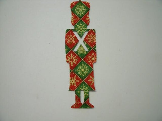 Christmas Toy Soldier Laser Cut Appliques (Size: 7"H, Color: Red & Green Metallic Snowlfakes)