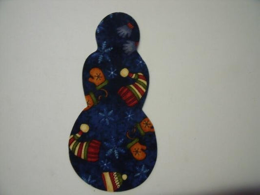 Christmas Snowman Laser Cut Appliques (Size: 5"H, Color: Blue Hats & Mittens)