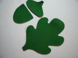 Acorn & Leaf Set Laser Cut Appliques (Size: with FUSIBLE - 6"H, Color: Green  )
