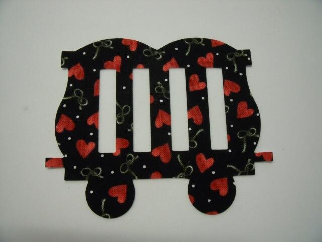 Christmas Train Zoo Car Laser Cut Appliques (Size: 5"H, Color: Black Hearts & RIbbons)