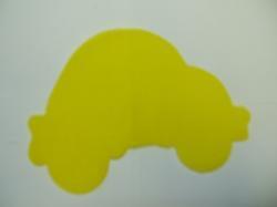 Car Laser Cut Appliques (Size: 4"W - ADD FUSIBLE , Color: Yellow )