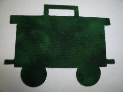 Christmas Train Caboose Laser Cut Appliques (Size: with FUSIBLE - 4"H, Color: Evergreen)