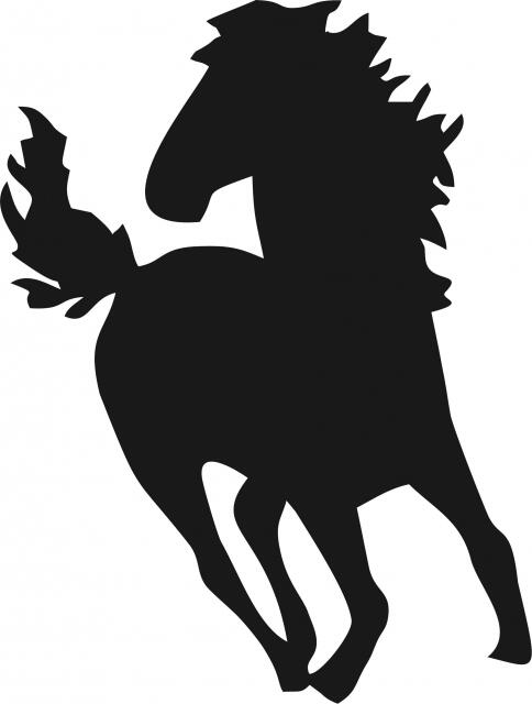Horse with Head Turned Silhouettes Laser Cut Appliques (Price: with FUSIBLE - 10"H, Direction: head turned left)