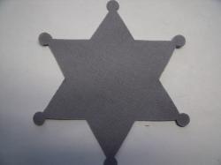 Badge Laser Cut Appliques (Size: with FUSIBLE - 5"H, Color: Gray  )