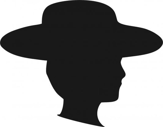 Amish Boy Portrait Silhouette Laser Cut Appliques (Size: with FUSIBLE - 5"H, Direction: facing right)