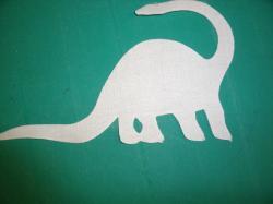Dinosaur - Apatosaurus Laser Cut Appliques (Size: 7"W, Color: Tan/Beige , Direction: Facing right)