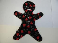 Christmas Gingerbread Man Laser Cut Appliques (Size: 4"H, Color: Black Hearts & Ribbons)