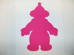 Clown Laser Cut Appliques (Size: with FUSIBLE - 6"H, Color: Hot Pink  )