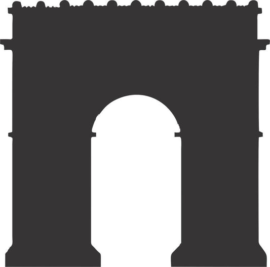 Arc de Triomphe Silhouette Laser Cut Appliques (Size: 8"H)