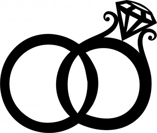 Engagement Ring Set Laser Cut Appliques (Size: with FUSIBLE - 9"W)