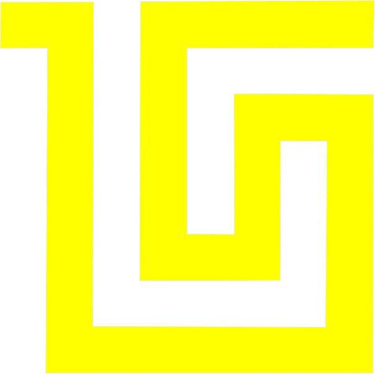 Greek Key Silhouette Laser Cut Appliques (Size: with FUSIBLE - 3"H, Color: Yellow)