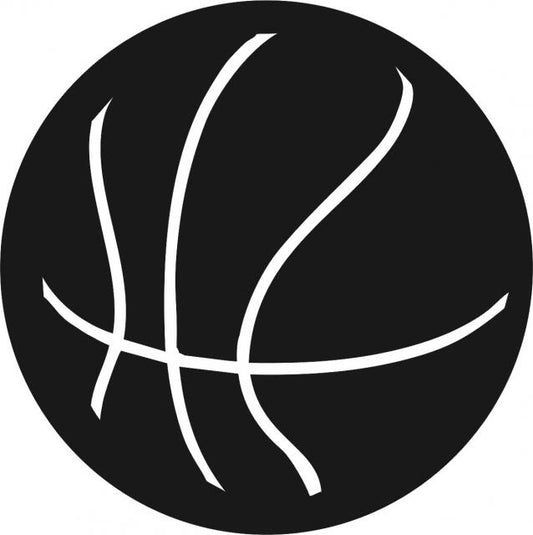 Basketball Cut Appliques (Size: with FUSIBLE - 8", Color: Black)