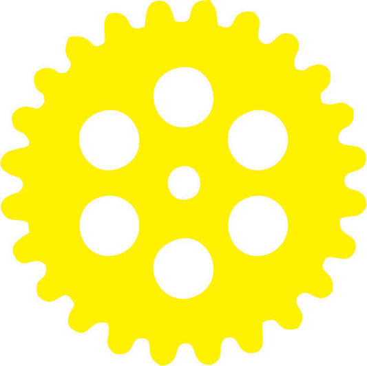 Gear #1 Silhouette Laser Cut Appliques (Color: Yellow, Size: 9')