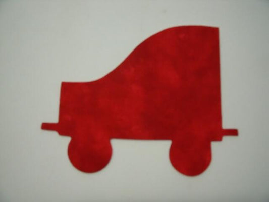 Christmas Train Coal Car Laser Cut Appliques (Size: 4"H	, Color: Tonal - Red, Direction: Facing right)