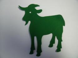 Goat laser Cut Appliques (Size: 6"H, Color: Green , Direction: Facing right)
