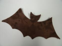 Bat Laser Cut Appliques (Size: with FUSIBLE - 4"W, Color: Tonal - Brown  )
