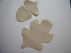 Acorn & Leaf Set Laser Cut Appliques (Size: 5"H, Color: Tan/Beige )
