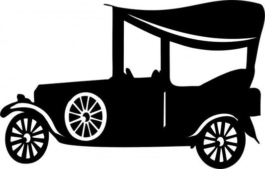 Antique Vintage Ford Classic Silhouette Laser Cut Appliques (Size: with FUSIBLE - 9"W, Direction: facing left)