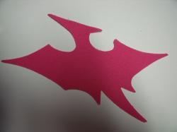 Dinosaur - Pterodactyl Laser Cut Appliques (Size: with FUSIBLE - 5"W, Color: Hot Pink  , Direction: Facing left)