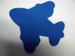Airplane Laser Cut Appliques (Size: with FUSIBLE - 6"W, Color: Blue )