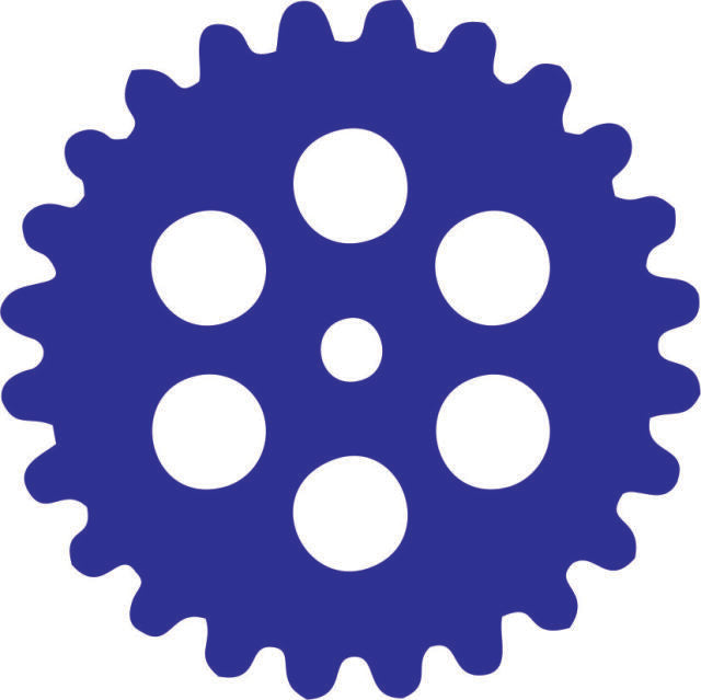 Gear #1 Silhouette Laser Cut Appliques (Color: Blue, Size: with FUSIBLE - 10")