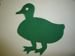 Duck Laser Cut Appliques (Size: 5"H, Color: Green , Direction: Facing right)