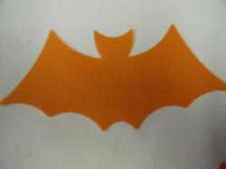 Bat Laser Cut Appliques (Size: 5"W , Color: Orange)
