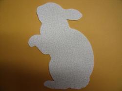 Easter Rabbit Laser Cut Appliques (Size: 5"H, Color: Floral - Whtie  , Direction: Facing left)