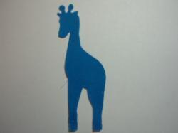 Giraffe Laser Cut Appliques (Size: 4"H	, Color: Blue , Direction: Facing right)
