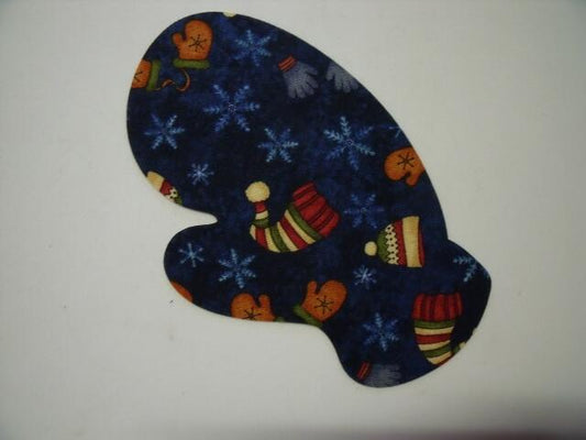 Christmas Mitten Laser Cut Appliques (Size: 4"H, Color: Blue Hats & Mittens, Direction: Facing right)