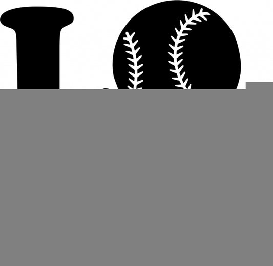 KIT - LOVE - Baseball Laser Cut Silhouettes (Size: WITH fusible - 3"H, Color: Black)