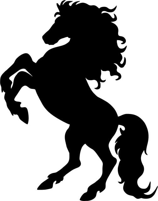 Horse Rearing Up Silhouettes Laser Cut Appliques (Direction: facing left, Price: 10"H)