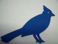 Blue Jay Laser Cut Appliques (Size: 4"H, Color: Blue , Direction: Facing left)