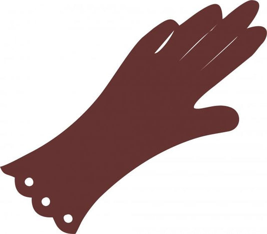 Glove Laser Cut Appliques (Color: Brown, Size: 6"H)