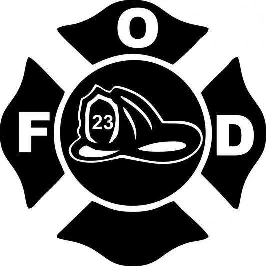 Firefighter Crest Symbol  Laser Cut Appliques (Price: 8" with FUSIBLE)