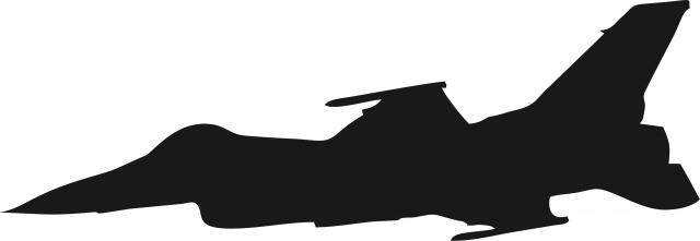 Jet #2 Silhouette Laser Cut Appliques (Size: with FUSIBLE - 9"W, Direction: facing left)