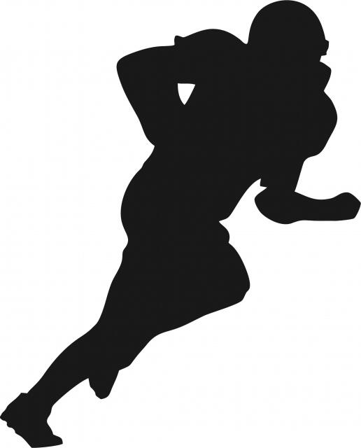 Football Running Back Silhouette Laser Cut Appliques (Size: 9"H, Direction: facing right)